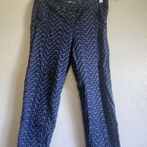 Margaret M Navy Patterned Chinos